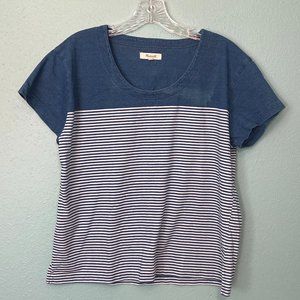 Madewell Lyndale Oversized Tee in Indigo Mariner Stripe
